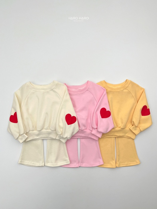 Heart Puff Top Bottom Set Heart Puff Top Bottom Set