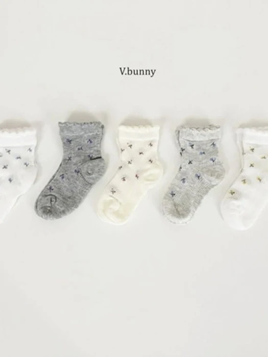 Five Flower Socks (set of 5)
