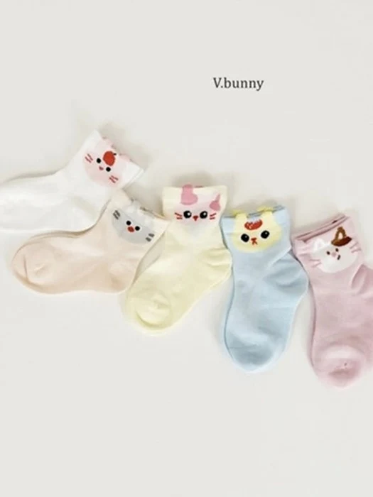 Five Kitty Socks (set of 5)