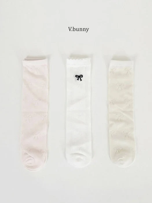 Shy Ribbon Socks (set of 3)