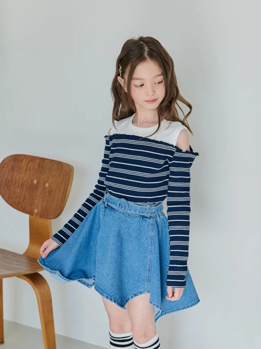 Belted Flare Skirt Pants