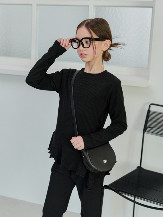 Flared Ribbed Long Tee