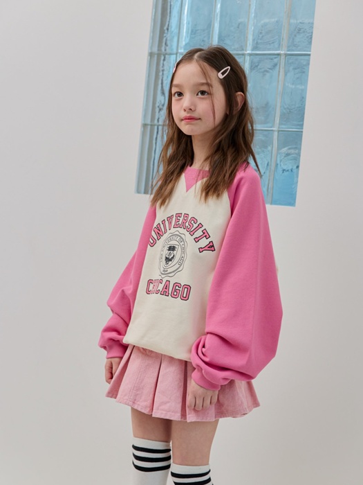 Color Raglan Sweatshirt