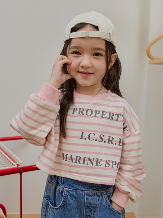 Striped Lettering Crop Tee Striped Lettering Crop Tee