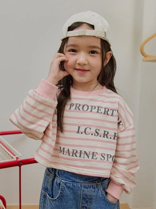 Striped Lettering Crop Tee Striped Lettering Crop Tee