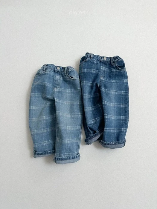 Check Cone Denim Pants