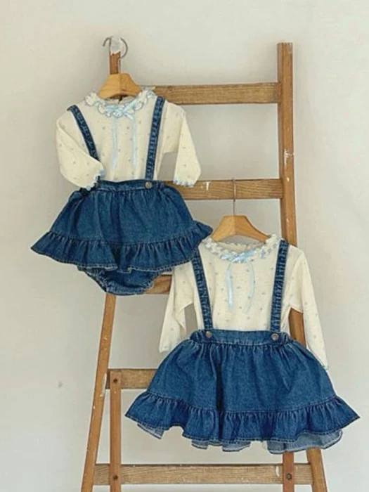 Bebe Ria Denim Suspender Skirt Bebe Ria Denim Suspender Skirt