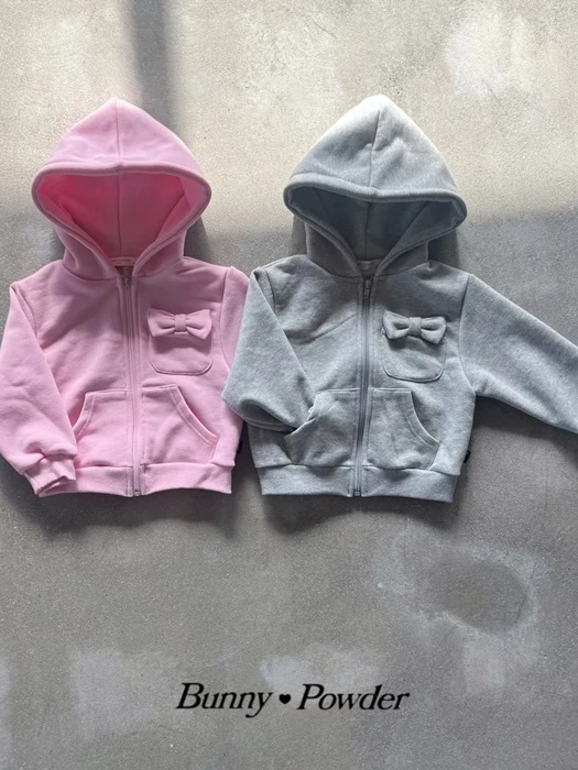 Ribbon Pocket Hood Zip-Up Ribbon Pocket Hood Zip-Up