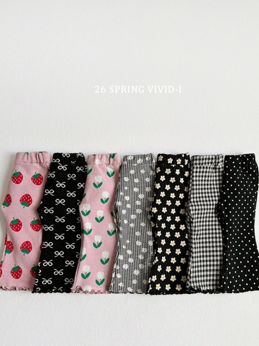 Spring Pattern Bootcut Pants