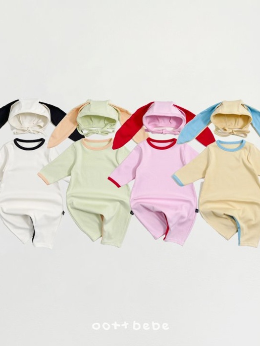 Modal Heart All-in-One Suit Bunny Bonnet Set Modal Heart All-in-One Suit Bunny Bonnet Set