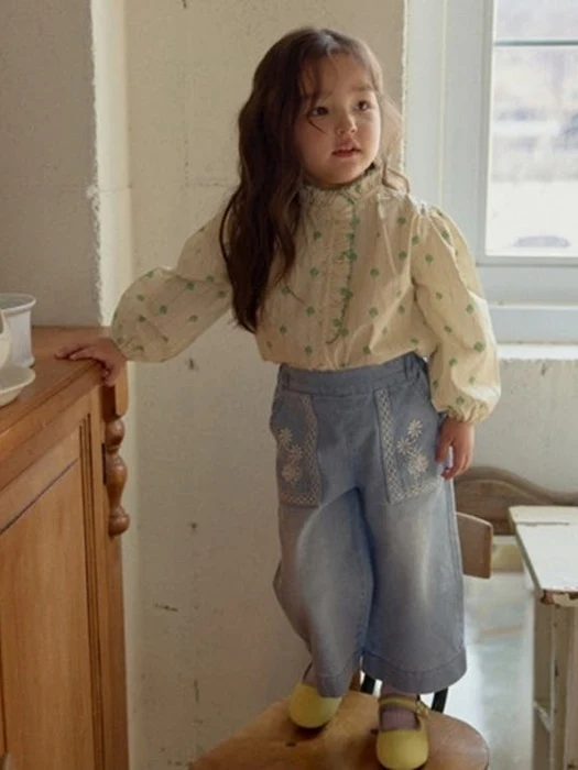 Amelie Floral Denim Pants (Kids) Amelie Floral Denim Pants (Kids)