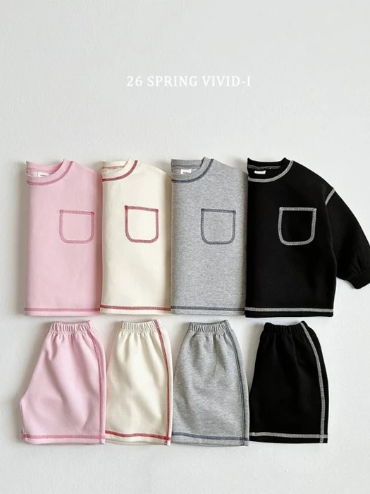 Stitch Pocket Shorts Set Stitch Pocket Shorts Set