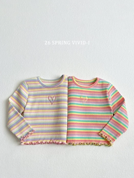 Heart Rainbow Ribbed Tee