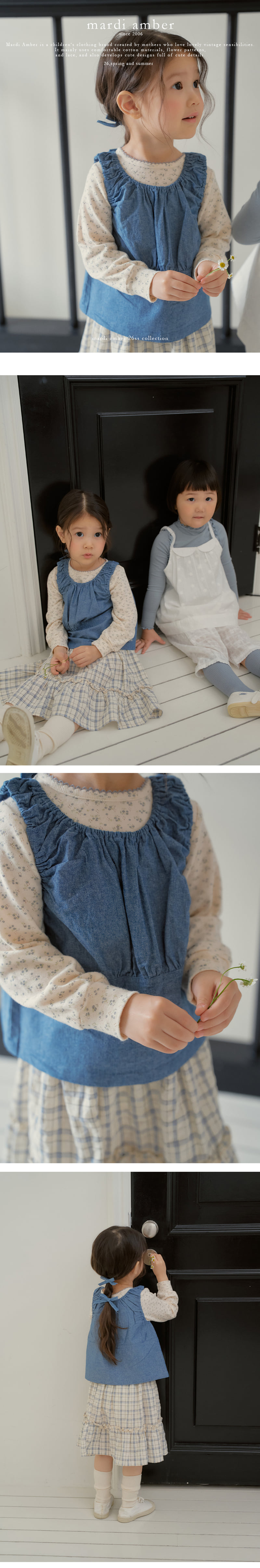 Amber - Korean Children Fashion - #magicofchildhood - Oat Frill Sleeveless Top - 2
