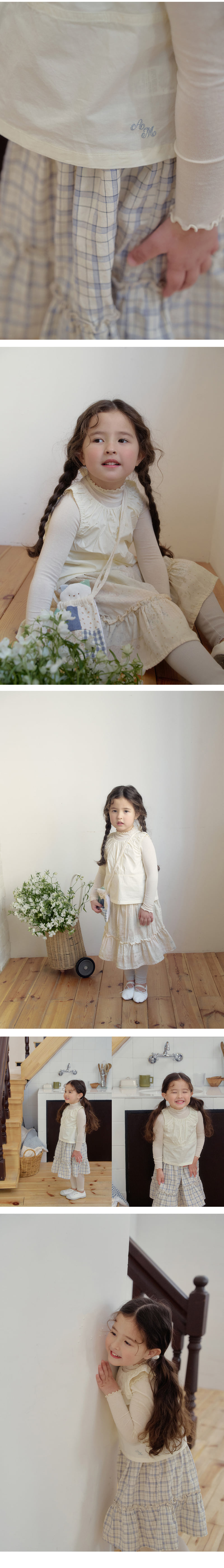 Amber - Korean Children Fashion - #todddlerfashion - Oat Frill Sleeveless Top - 5