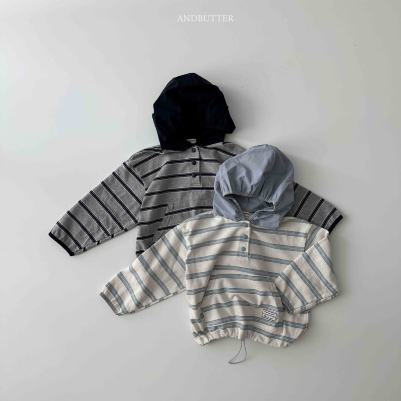 Andbutter - Korean Children Fashion - #Kfashion4kids - Today Striped Hoodie