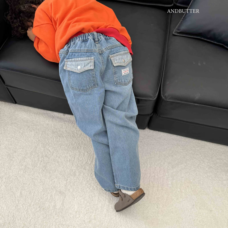Andbutter - Korean Children Fashion - #designkidswear - Flap Denim Pants - 6