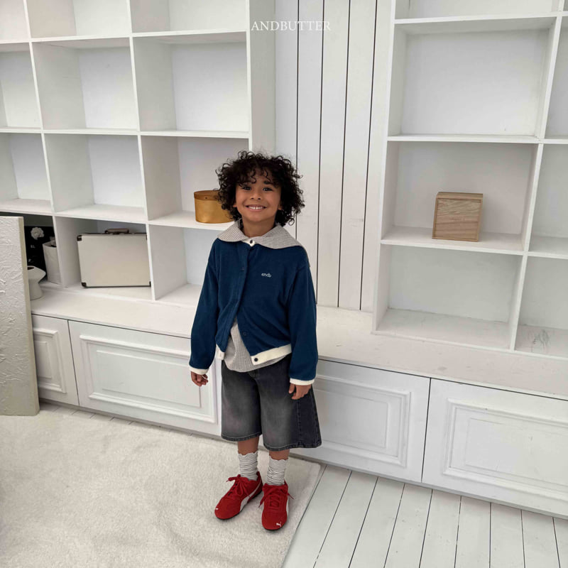 Andbutter - Korean Children Fashion - #designkidswear - Line Bermuda Denim Shorts - 7