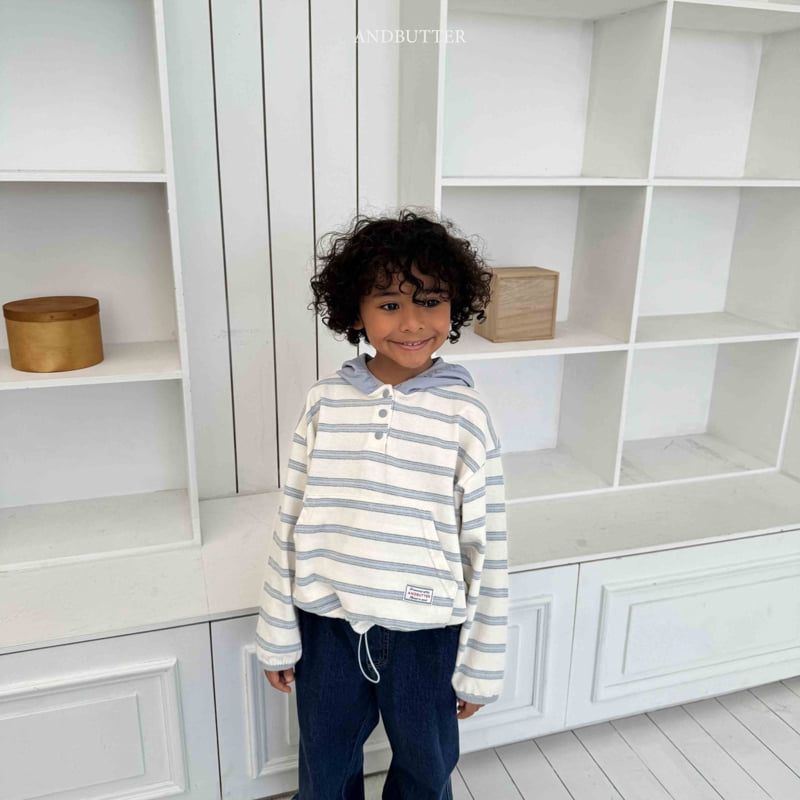 Andbutter - Korean Children Fashion - #fashionkids - Today Striped Hoodie - 11