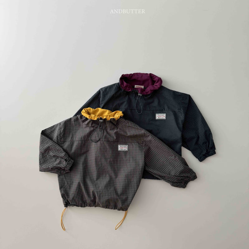 Andbutter - Korean Children Fashion - #fashionkids - Old Check Anorak
