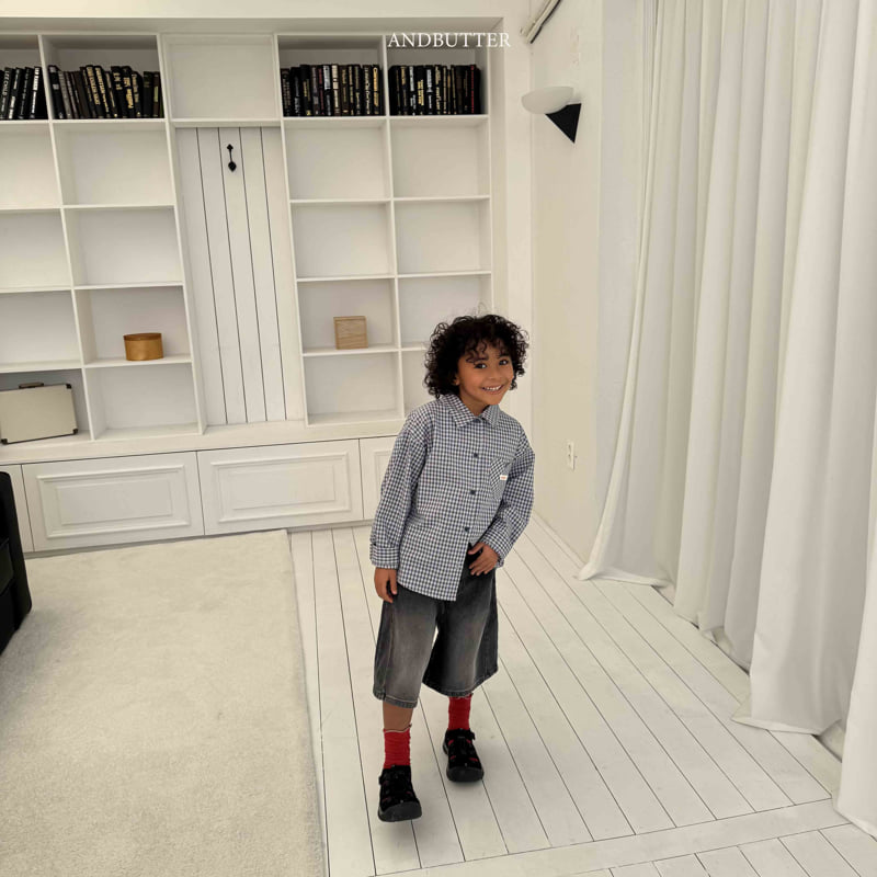 Andbutter - Korean Children Fashion - #fashionkids - Line Bermuda Denim Shorts - 9