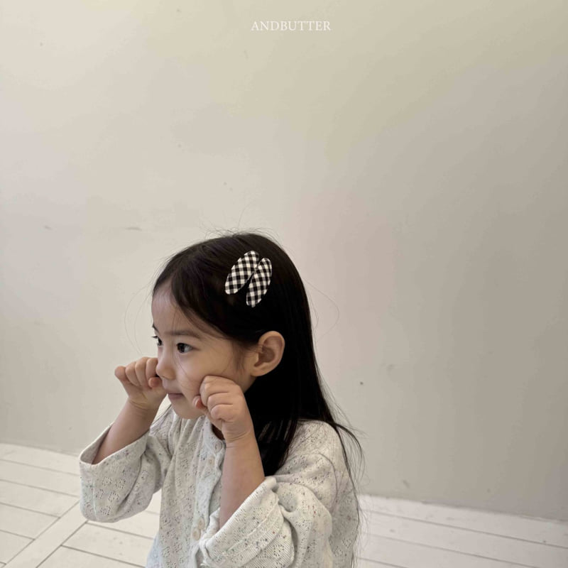 Andbutter - Korean Children Fashion - #fashionkids - Round Check Hair Pin - 4