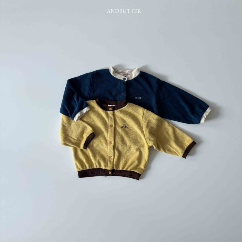 Andbutter - Korean Children Fashion - #kidsstore - Two-Tone Terry Cardigan