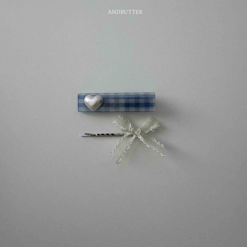 Andbutter - Korean Children Fashion - #kidzfashiontrend - Check Heart Hair Pin - 8