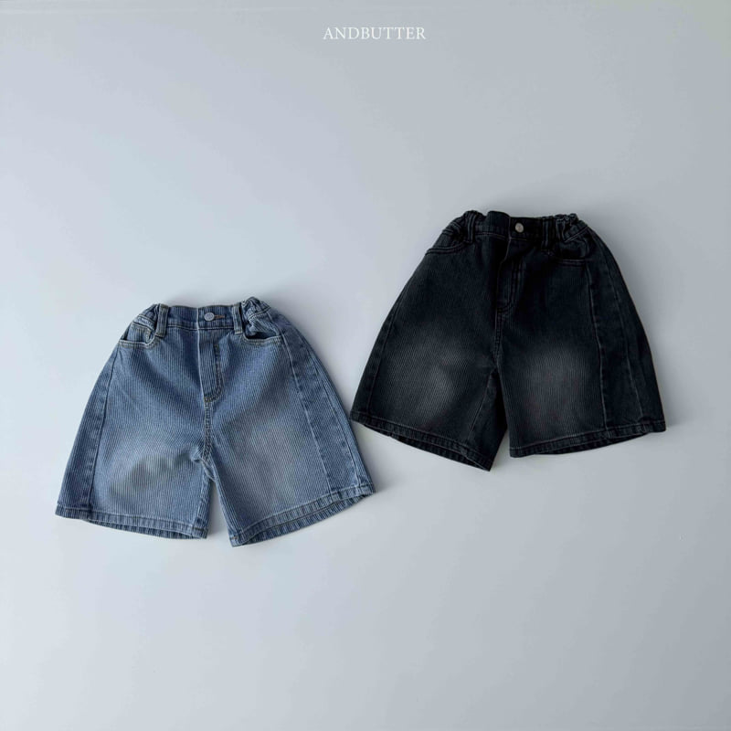 Andbutter - Korean Children Fashion - #magicofchildhood - Line Bermuda Denim Shorts