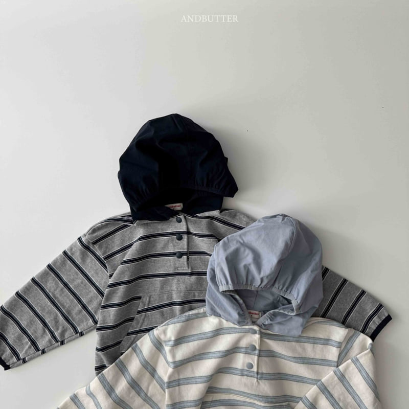 Andbutter - Korean Children Fashion - #magicofchildhood - Today Striped Hoodie - 4