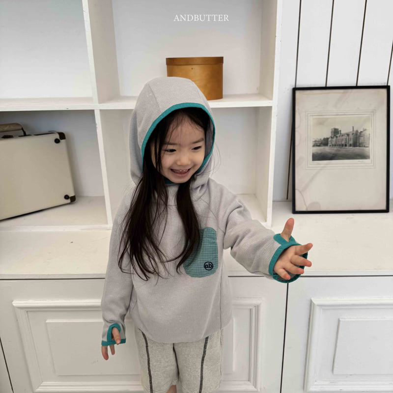 Andbutter - Korean Children Fashion - #minifashionista - Runner Waffle Hoodie - 4