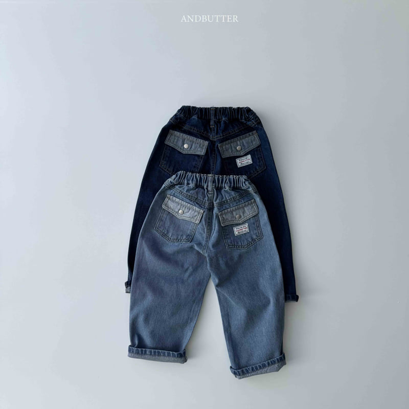 Andbutter - Korean Children Fashion - #todddlerfashion - Flap Denim Pants