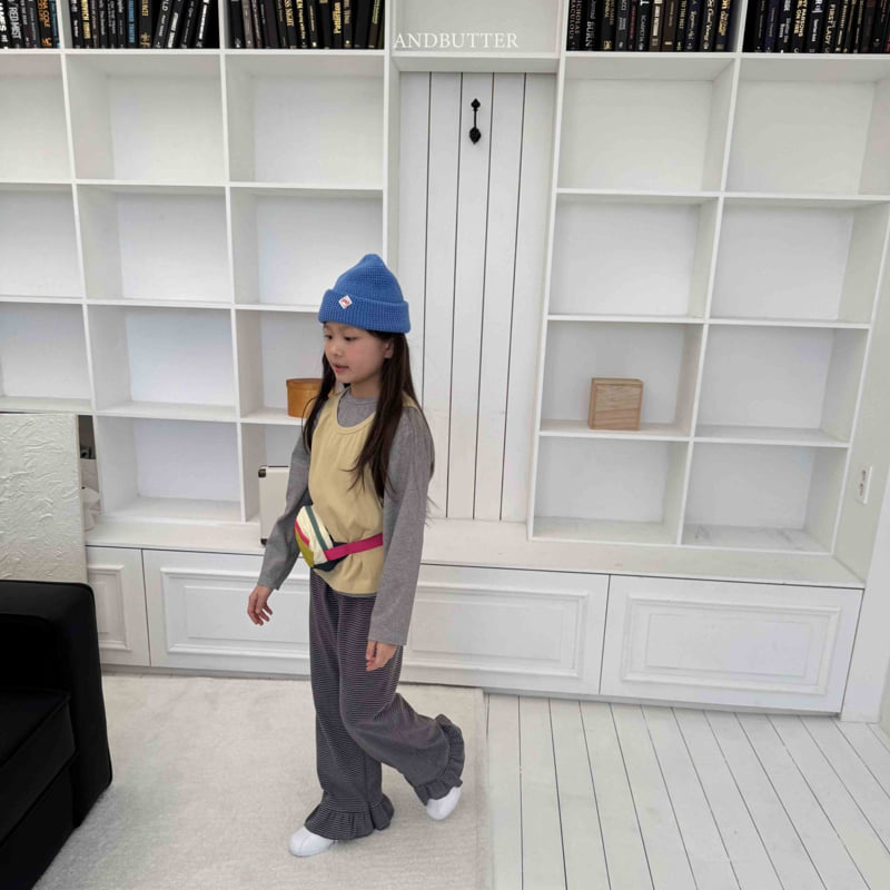 Andbutter - Korean Children Fashion - #todddlerfashion - Frill Bootcut Pants - 10