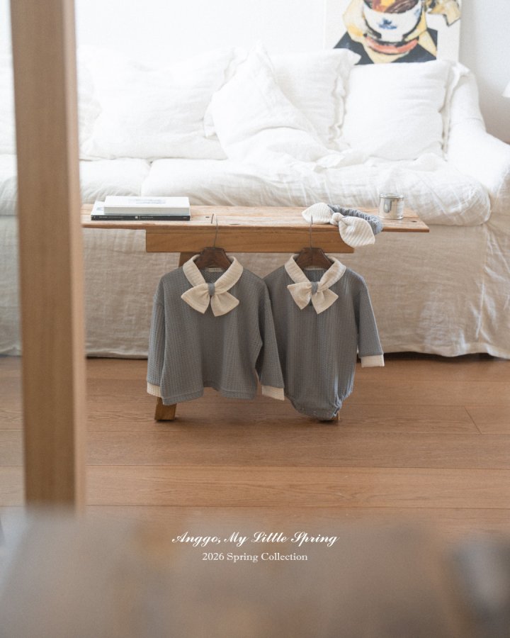 Anggo - Korean Baby Fashion - #babygirlfashion - Bebe Cream Bun Romper - 7
