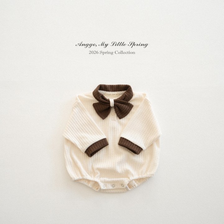 Anggo - Korean Baby Fashion - #babylifestyle - Bebe Cream Bun Romper - 8