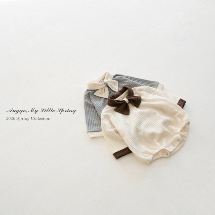 Anggo - Korean Baby Fashion - #babyoninstagram - Bebe Cream Bun Romper - 9