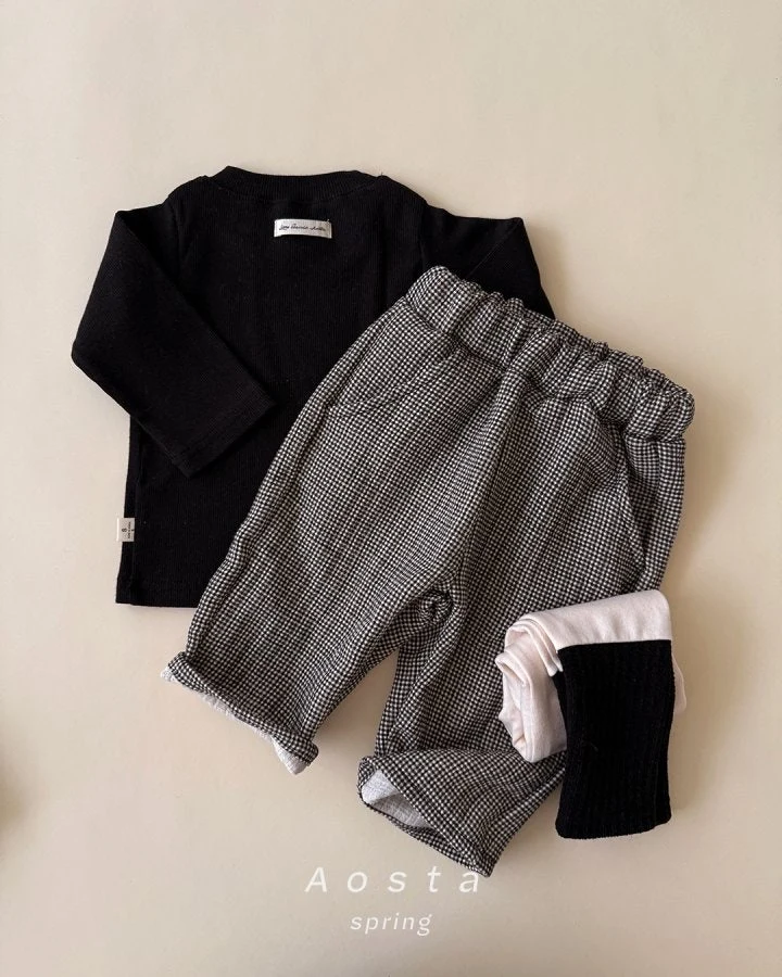Aosta - Korean Baby Fashion - #babyboutique - Check Pants - 3