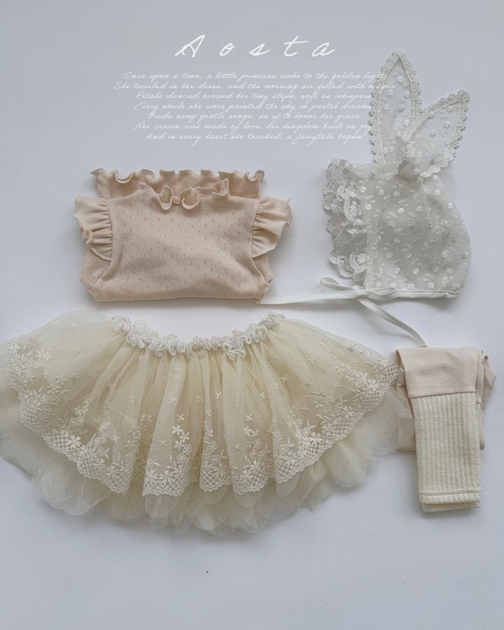 Aosta - Korean Baby Fashion - #babyboutique - Lace Tulle Skirt - 7