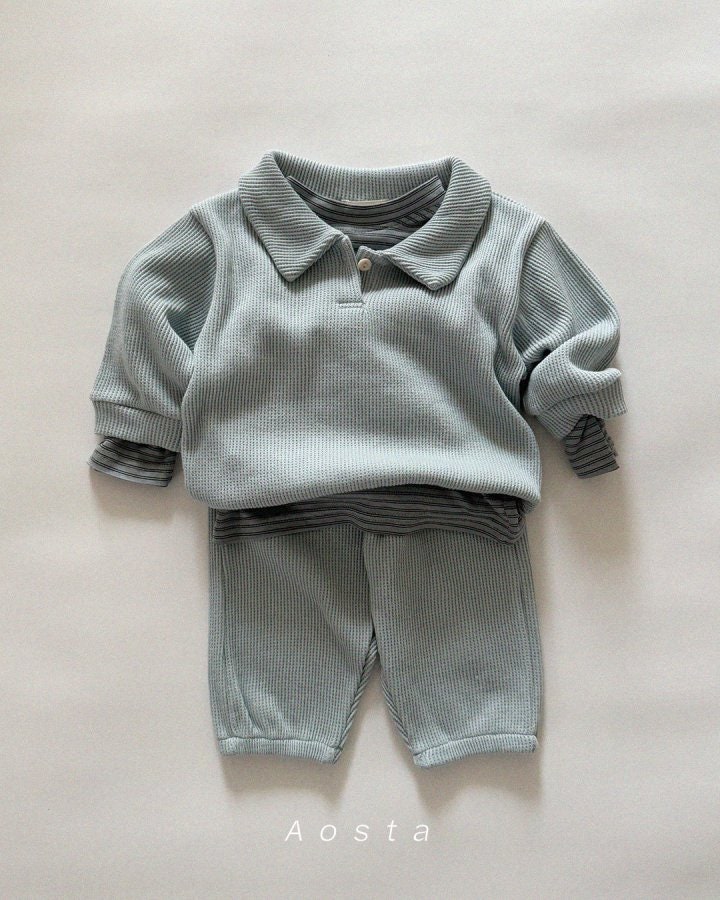Aosta - Korean Baby Fashion - #babyclothing - Waffle Collar Tee - 2
