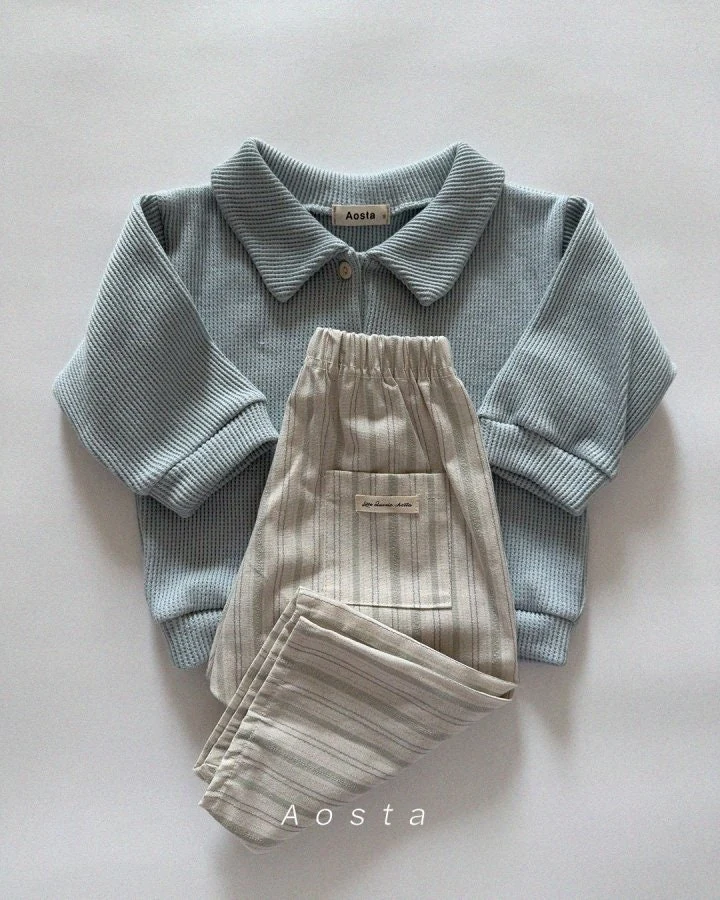 Aosta - Korean Baby Fashion - #babyfashion - Waffle Collar Tee - 4