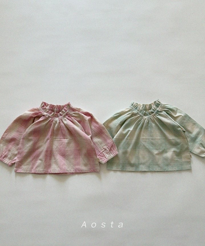 Aosta - Korean Baby Fashion - #babyfever - Le Check Blouse