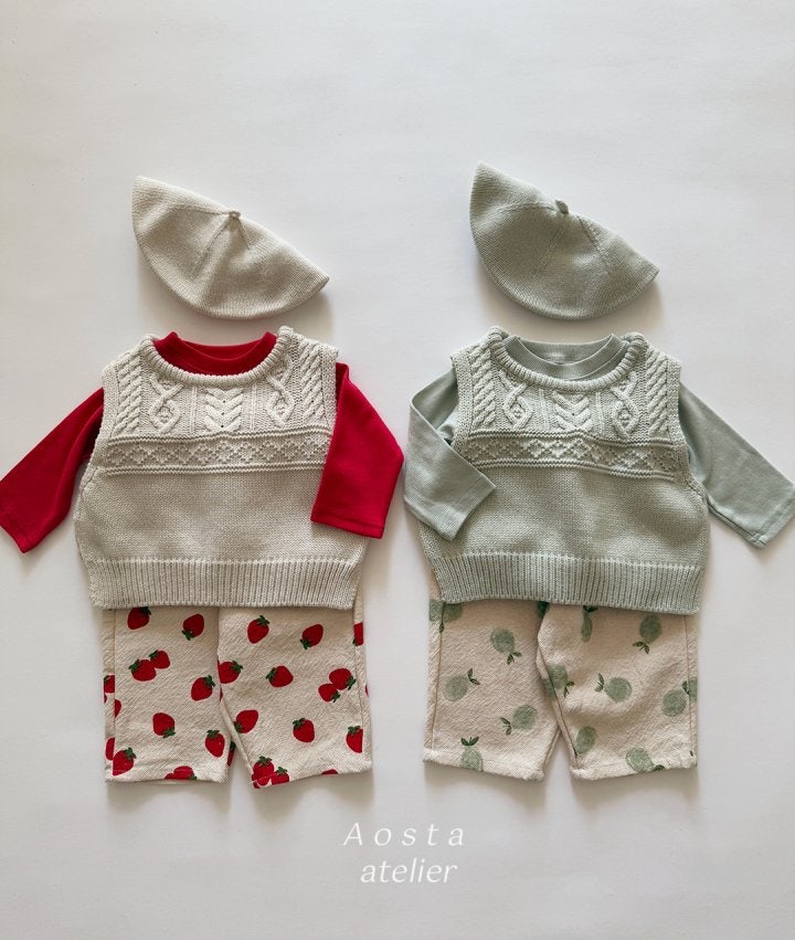 Aosta - Korean Baby Fashion - #babyfever - Knit Vest - 5