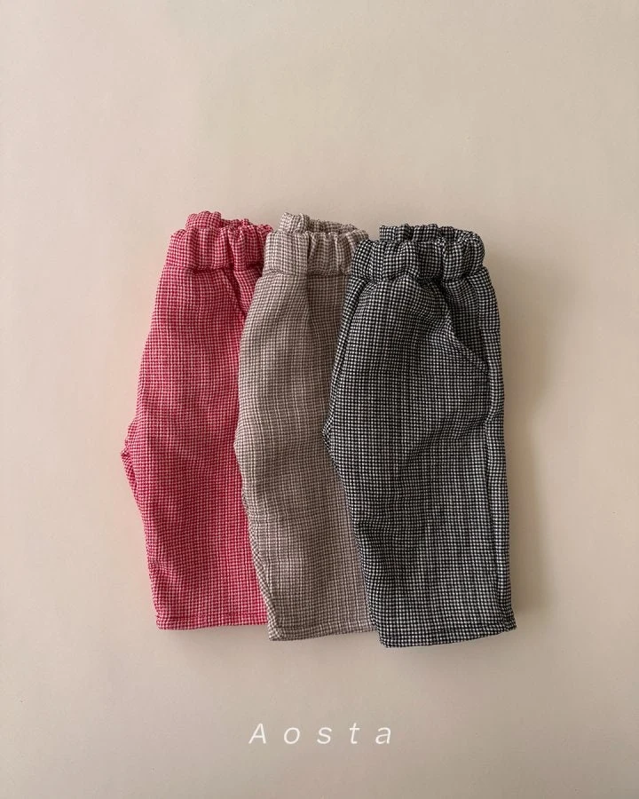 Aosta - Korean Baby Fashion - #babygirlfashion - Check Pants - 8