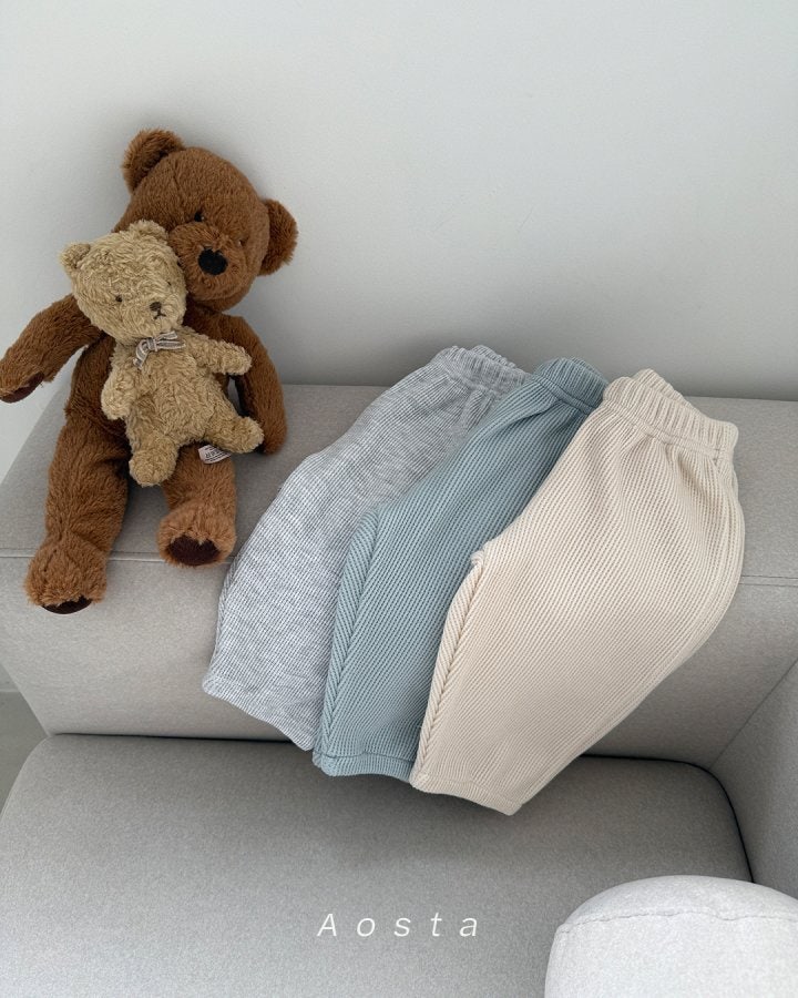 Aosta - Korean Baby Fashion - #babygirlfashion - Waffle Pants - 6