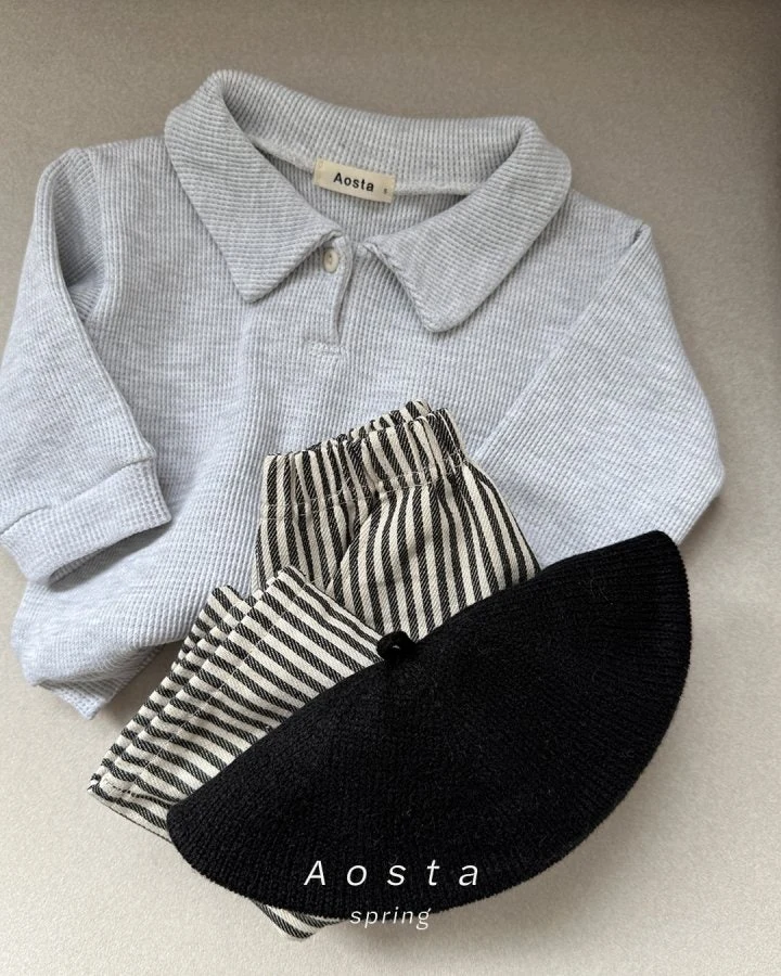 Aosta - Korean Baby Fashion - #babygirlfashion - Waffle Collar Tee - 5