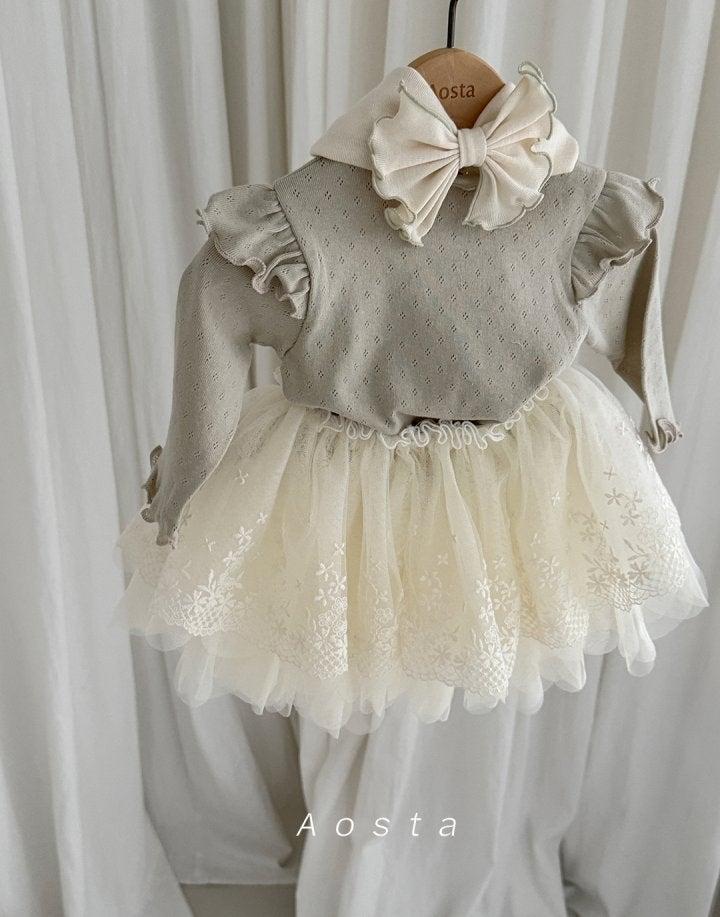 Aosta - Korean Baby Fashion - #babygirlfashion - Lace Tulle Skirt - 12