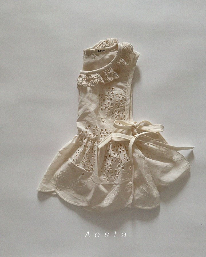 Aosta - Korean Baby Fashion - #babyootd - Lace Cotton Blouse - 3