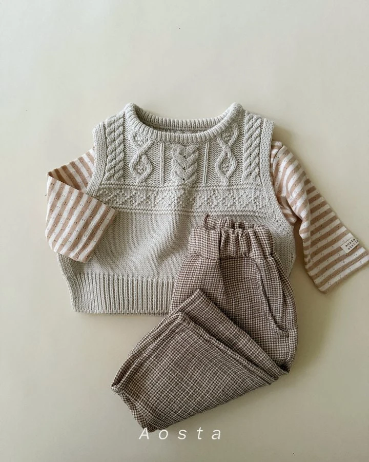 Aosta - Korean Baby Fashion - #babyoutfit - Check Pants - 12