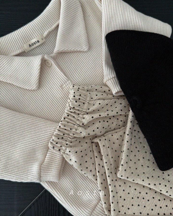 Aosta - Korean Baby Fashion - #babyoutfit - Waffle Collar Tee - 9
