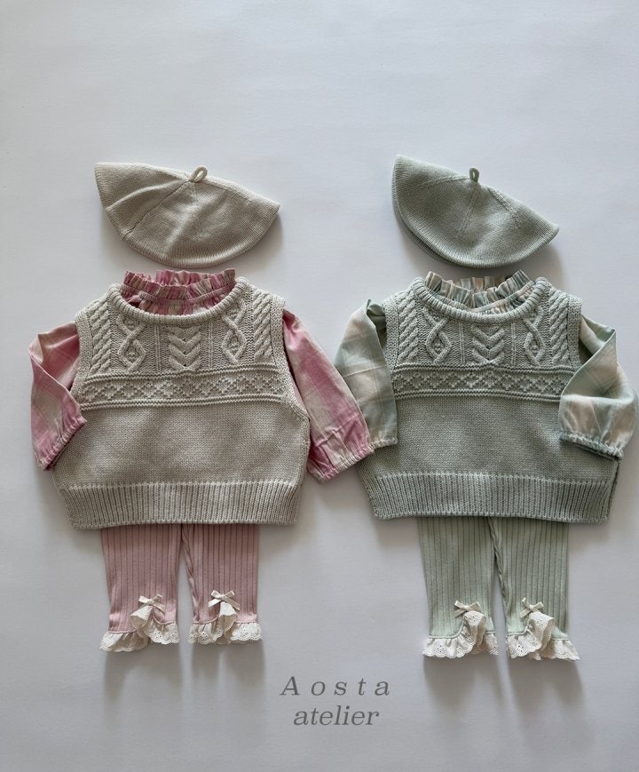 Aosta - Korean Baby Fashion - #babyoutfit - Le Check Blouse - 6